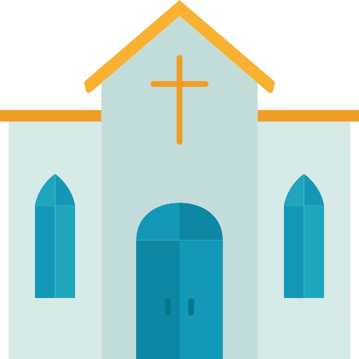kerk Amethys Design Flat icoon