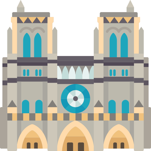 notre dame Amethys Design Flat icon