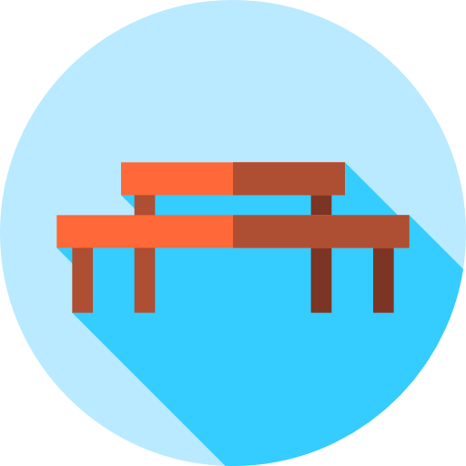 mesa de picnic Flat Circular Flat icono