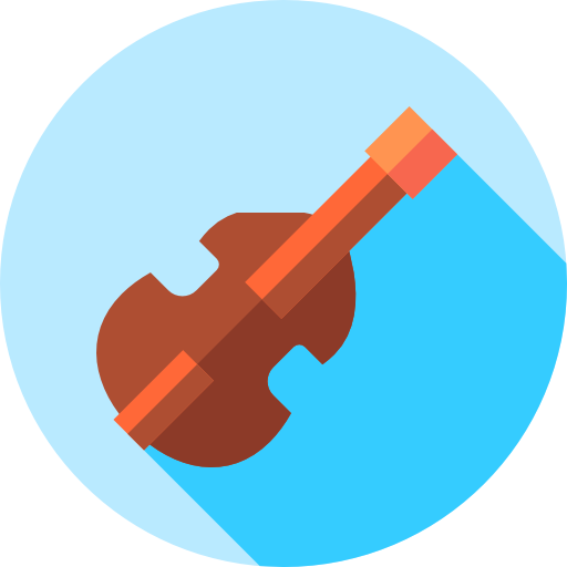 violín Flat Circular Flat icono