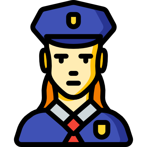 femme policier Basic Mixture Lineal color Icône