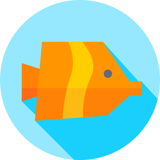Butterfly fish Flat Circular Flat icon