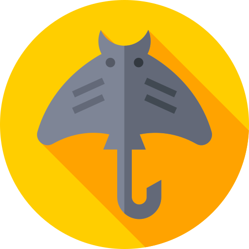 Manta ray Flat Circular Flat icon