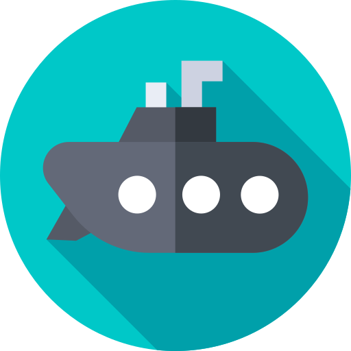 submarino Flat Circular Flat icono