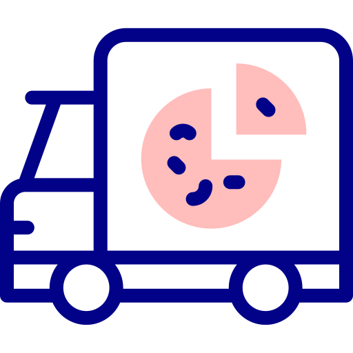Пицца грузовик Detailed Mixed Lineal color иконка