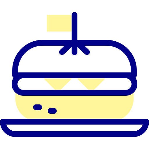 バーガー Detailed Mixed Lineal color icon