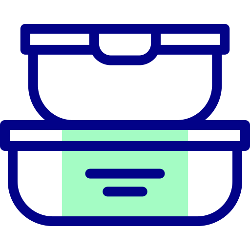 食品容器 Detailed Mixed Lineal color icon