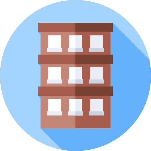 gebouw Flat Circular Flat icoon