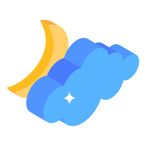 Cloudy night Generic Isometric icon