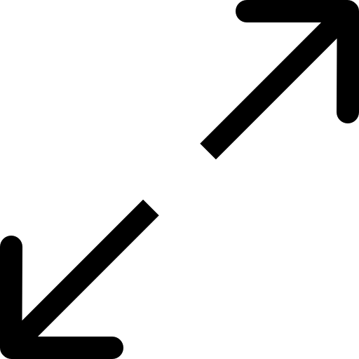 expandindo o símbolo diagonal de duas setas opostas da interface Catalin Fertu Lineal Ícone