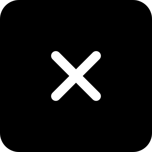 Cross square black button Catalin Fertu Filled icon