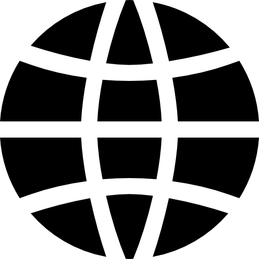 Global symbol of black circle with grid Catalin Fertu Filled icon