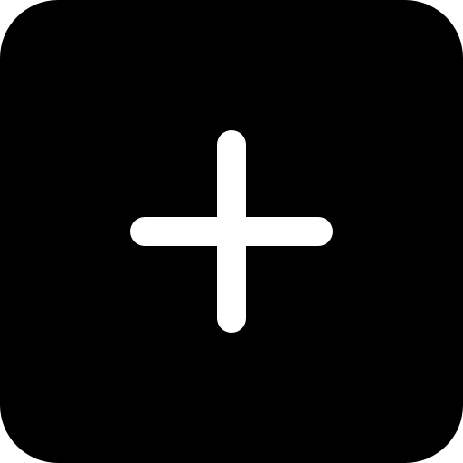 검은 색 사각형 버튼 인터페이스 기호 추가 Catalin Fertu Filled icon
