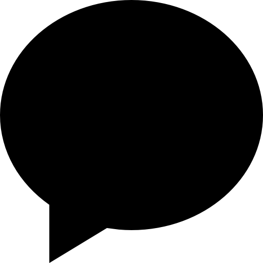 Black oval speech bubble Catalin Fertu Filled icon