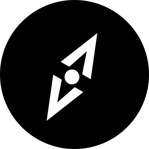 Компас черный инструмент круговой ориентации Catalin Fertu Filled иконка