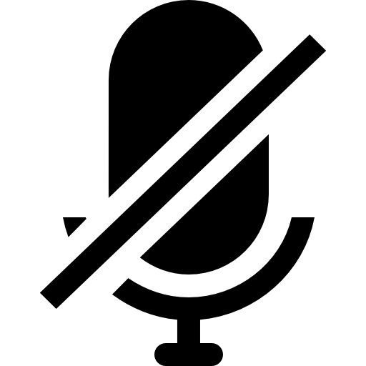 simbolo dell'interfaccia del microfono muto Catalin Fertu Filled icona