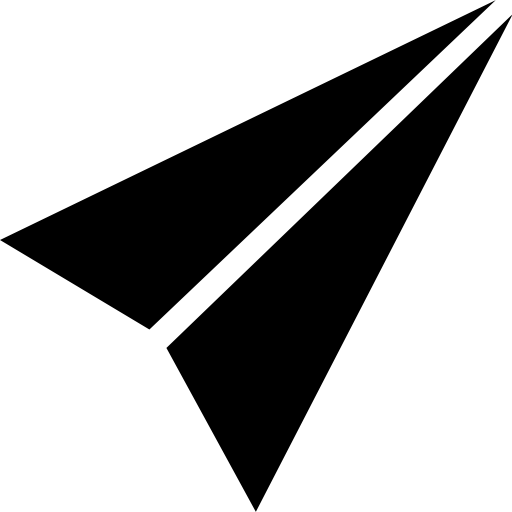 aereo di carta nero piegato a forma di freccia triangolare Catalin Fertu Filled icona