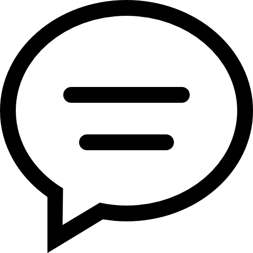 chatcommentaar ovale tekstballon met tekstregels Catalin Fertu Lineal icoon