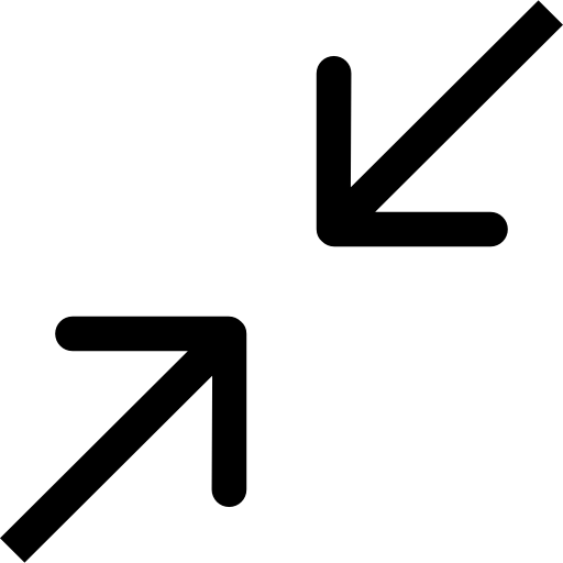 두 개의 화살표 대각선 기호 축소 Catalin Fertu Lineal icon