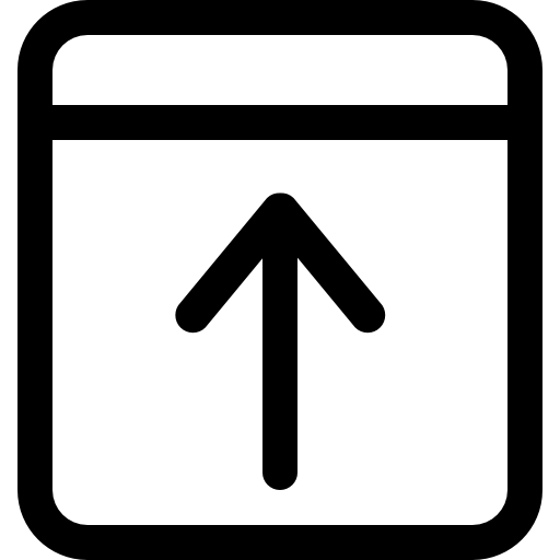quadratischer schaltflächenumriss des aufwärtspfeils Catalin Fertu Lineal icon