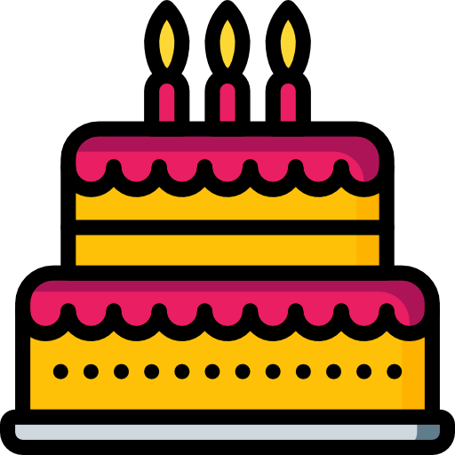 Birthday cake Basic Mixture Lineal color icon