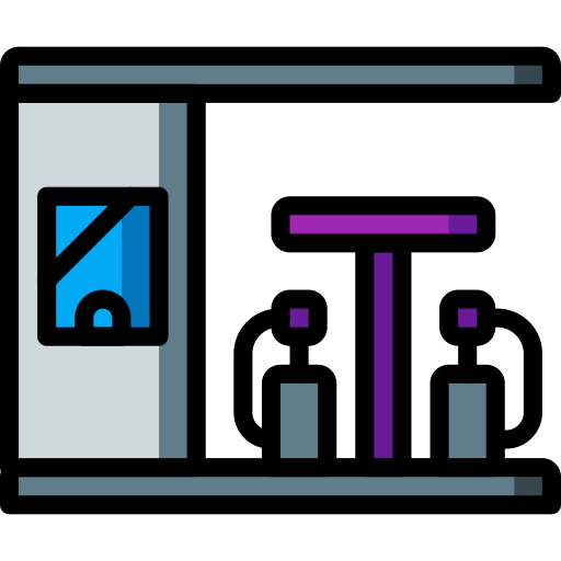 benzinestation Basic Mixture Lineal color icoon