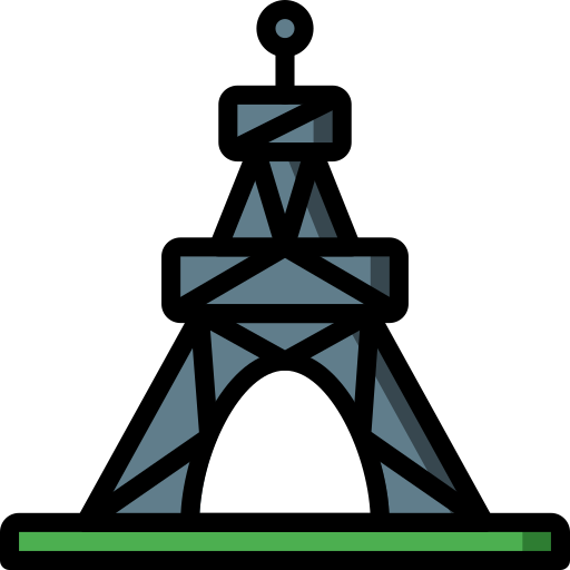 wieża eiffla Basic Mixture Lineal color ikona