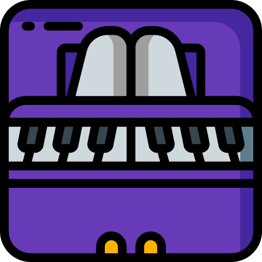 fortepian Basic Mixture Lineal color ikona
