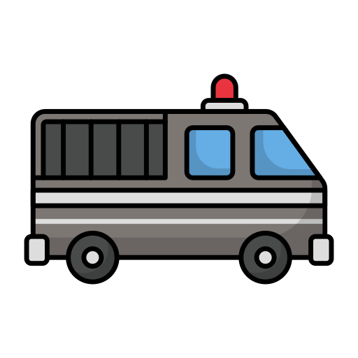 furgone della polizia Generic Outline Color icona