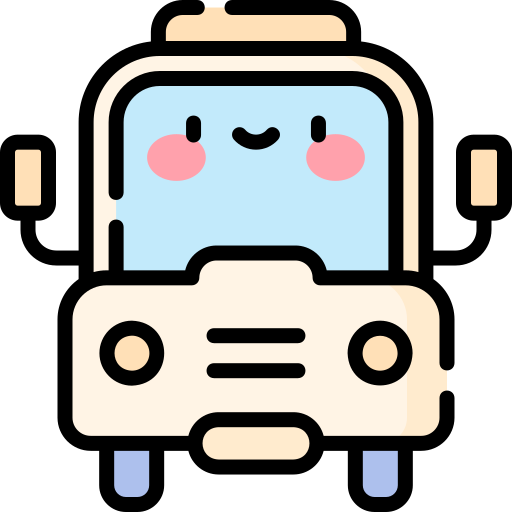 학교 버스 Kawaii Lineal color icon