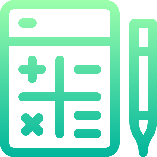 kalkulator Basic Gradient Lineal color ikona