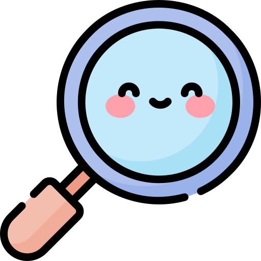 Magnifier Kawaii Lineal color icon