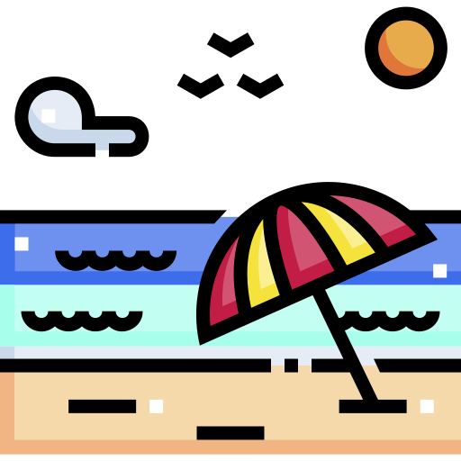 пляж Detailed Straight Lineal color иконка