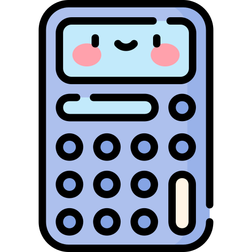 calculadora Kawaii Lineal color icono