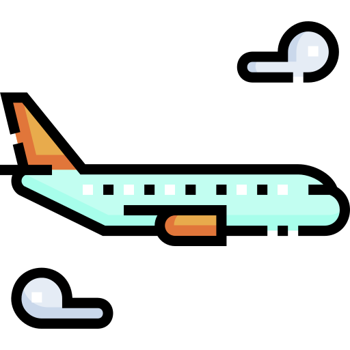 Airplane Detailed Straight Lineal color icon