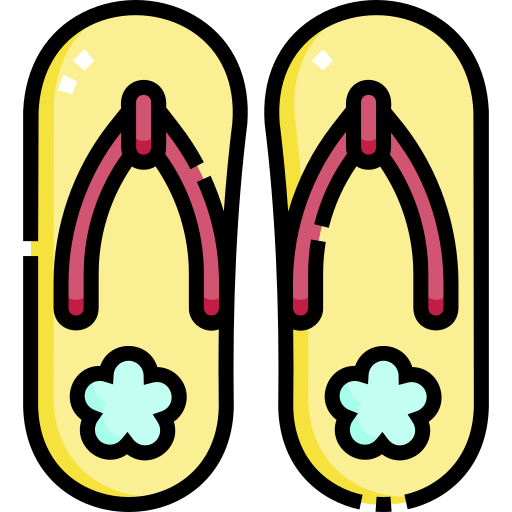 Flip flops Detailed Straight Lineal color icon