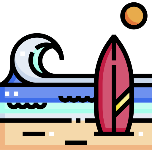 서핑 Detailed Straight Lineal color icon