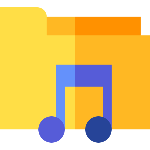 folder muzyczny Basic Straight Flat ikona