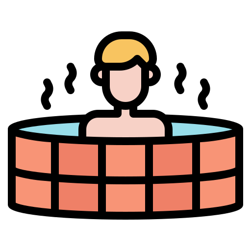 bañera de hidromasaje Generic Outline Color icono
