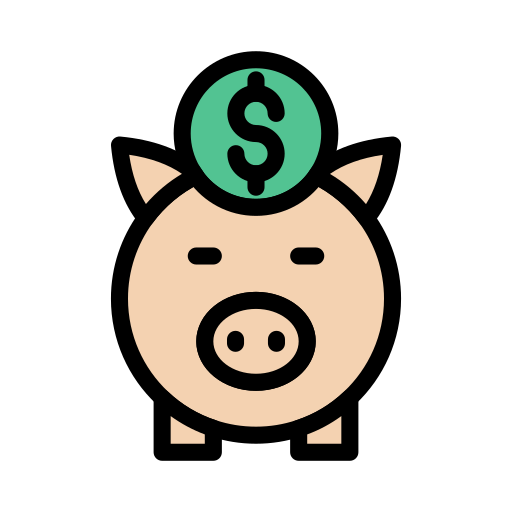 Piggy bank Vector Stall Lineal Color icon