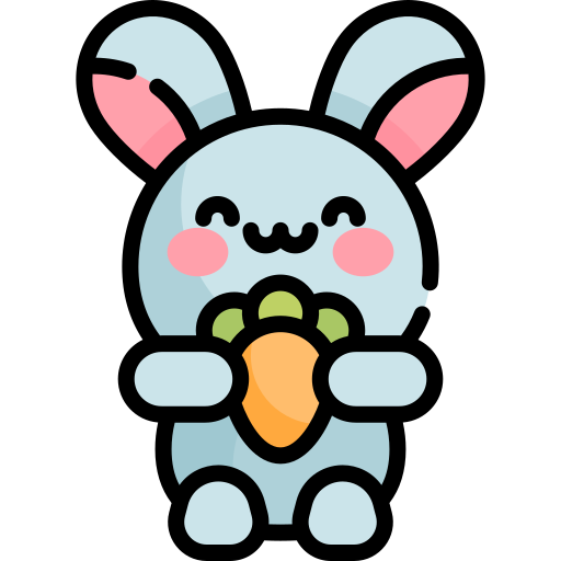 토끼 Kawaii Lineal color icon