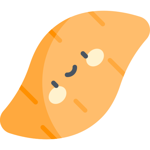 patata dolce Kawaii Flat icona