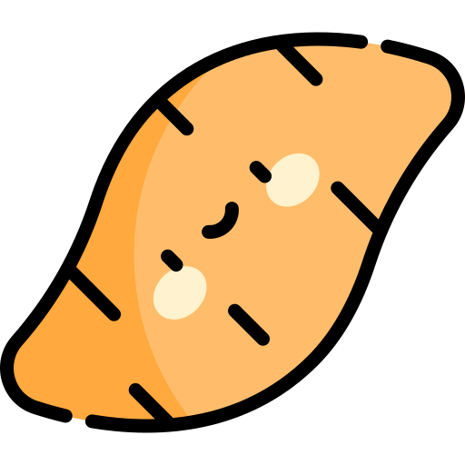 słodki ziemniak Kawaii Lineal color ikona