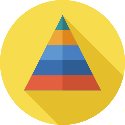 gráfico piramidal Flat Circular Flat icono
