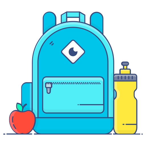Backpack Generic Thin Outline Color icon