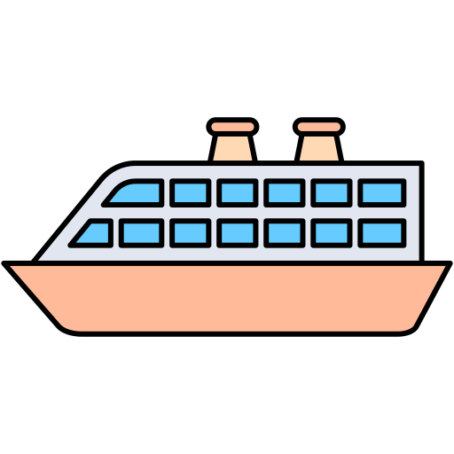 statek wycieczkowy Generic Outline Color ikona