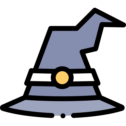 Witch hat Detailed Rounded Lineal color icon