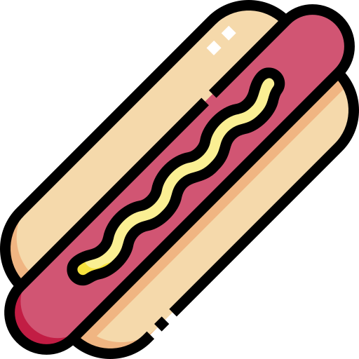 Hotdog Detailed Straight Lineal color icon