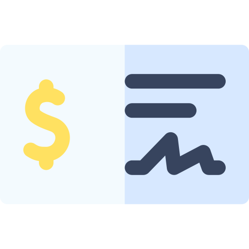 cheque bancario Basic Rounded Flat icono