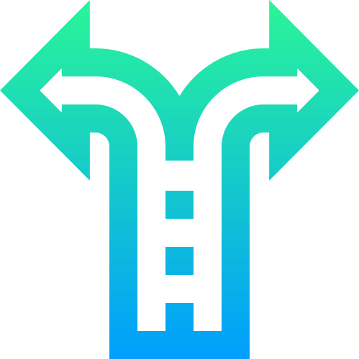 dos caminos Super Basic Straight Gradient icono